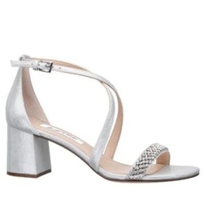 Nina Nora Rhinestone Wedding Sandal Silver 10